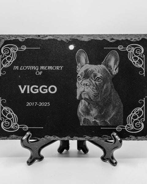 Lemuria Outdoor Pet Memorial Plaque with Garden Stake Dog Grave Marker or Cat Headstone Personalized Slate Memorial Stone for Pets Weatherproof Rainbow Bridge Tribute for Yard or Cemetery
