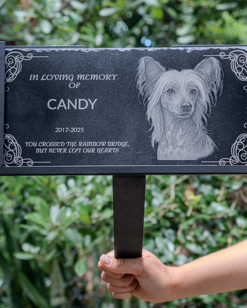 12x6 Pet Memorial Stone Dog or Cat Grave Marker Outdoor/Indoor
