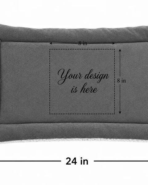Small Personalized Green Double-Sided Dog & Cat Mat Bed - Custom Engraved Fleece & Sherpa Pet Bed