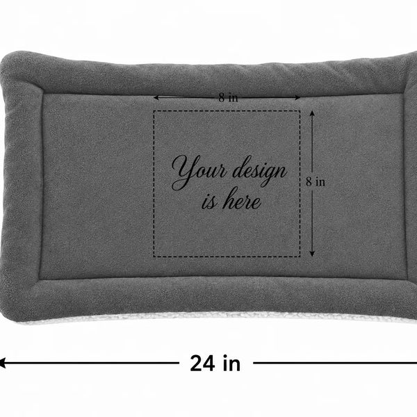 Small Personalized Double-Sided Dog & Cat Mat Bed - Custom Engraved Fleece & Sherpa Pet Bed