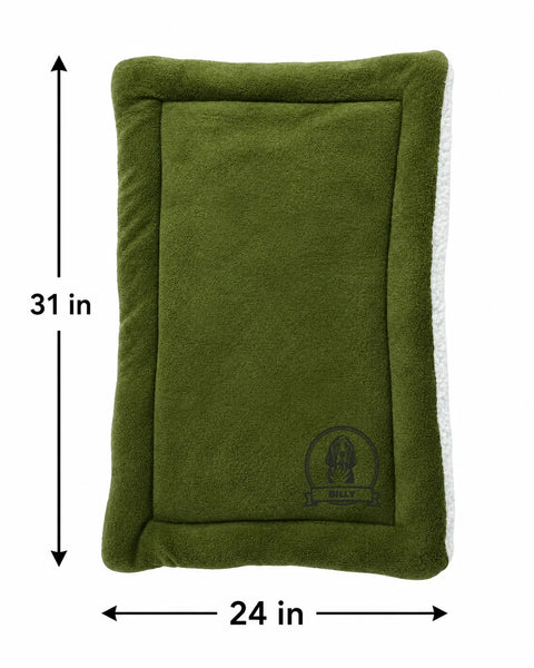 Personalized Pet Blanket Mat 31x24 - Engraved Name & Breed Art, Double-Sided Fleece & Sherpa, Dog & Cat