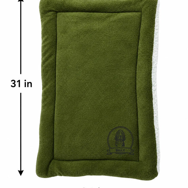 Personalized Pet Blanket Mat 31x24 - Engraved Name & Breed Art, Double-Sided Fleece & Sherpa, Dog & Cat