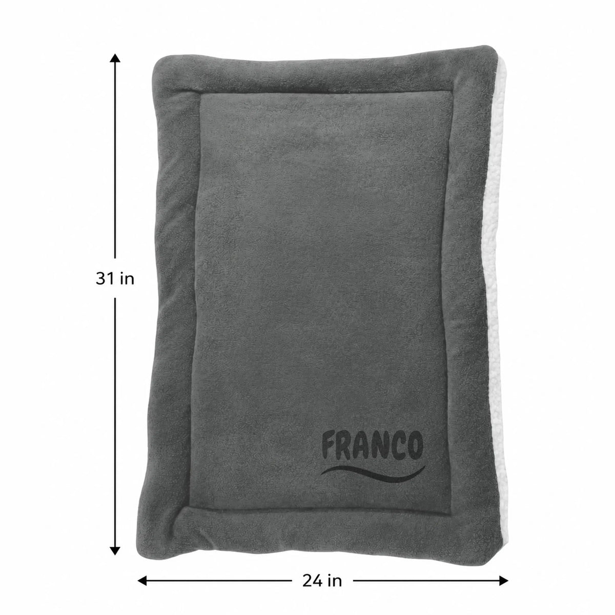 Personalized Gray Pet Blanket Mat 31x24 - Engraved Pet Name, Double-Sided Fleece & Sherpa, Dog & Cat