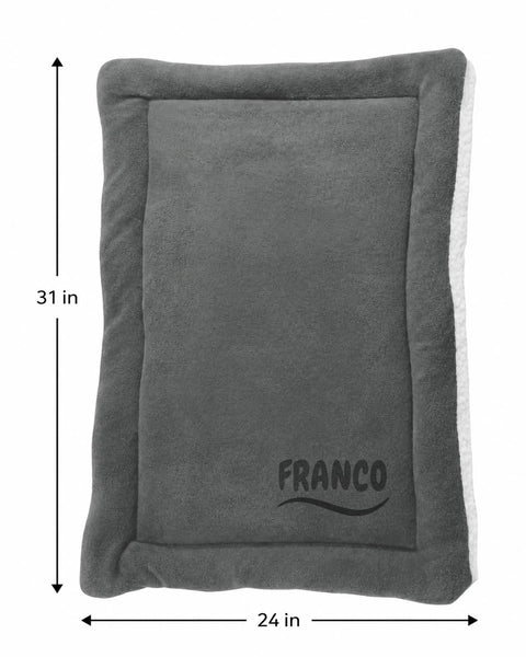 Personalized Gray Pet Blanket Mat 31x24 - Engraved Pet Name, Double-Sided Fleece & Sherpa, Dog & Cat