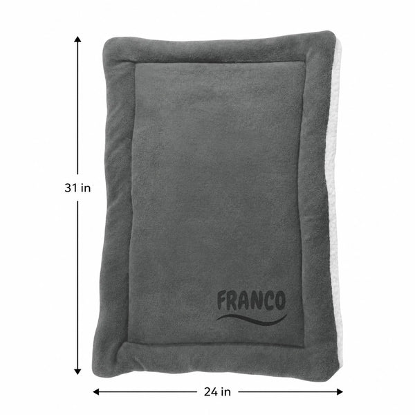 Personalized Gray Pet Blanket Mat 31x24 - Engraved Pet Name, Double-Sided Fleece & Sherpa, Dog & Cat