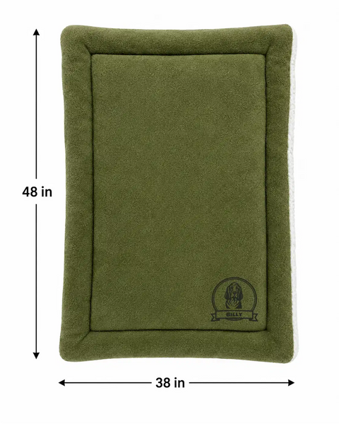 Personalized Pet Blanket Mat 48x38 - Engraved Name & Breed Art, Double-Sided Fleece & Sherpa, Dog & Cat