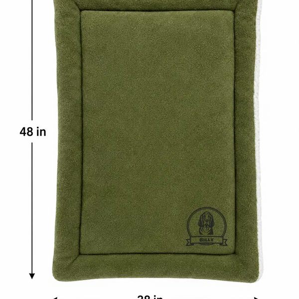 Personalized Pet Blanket Mat 48x38 - Engraved Name & Breed Art, Double-Sided Fleece & Sherpa, Dog & Cat