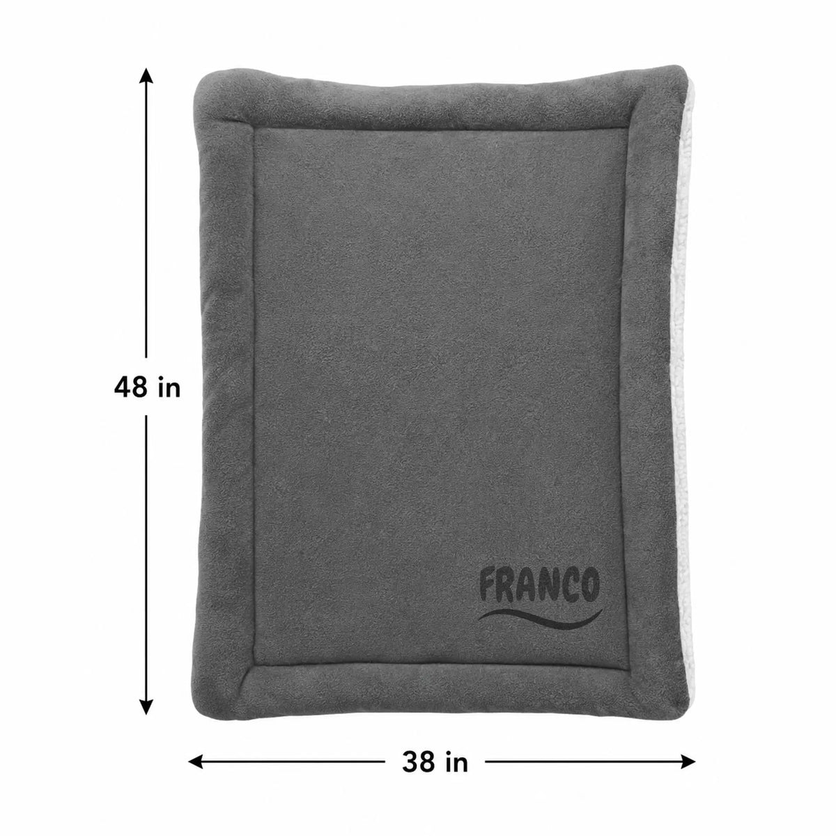Personalized Gray Pet Blanket Mat 48x38 - Engraved Name & Icon, Double-Sided Fleece & Sherpa, Dog & Cat