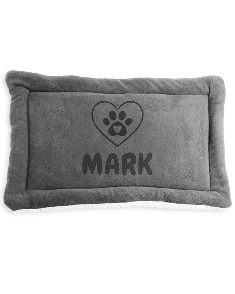 Personalized Green Pet Blanket Mat 24x15 - Engraved Name & Icon, Double-Sided Fleece & Sherpa, Dog & Cat