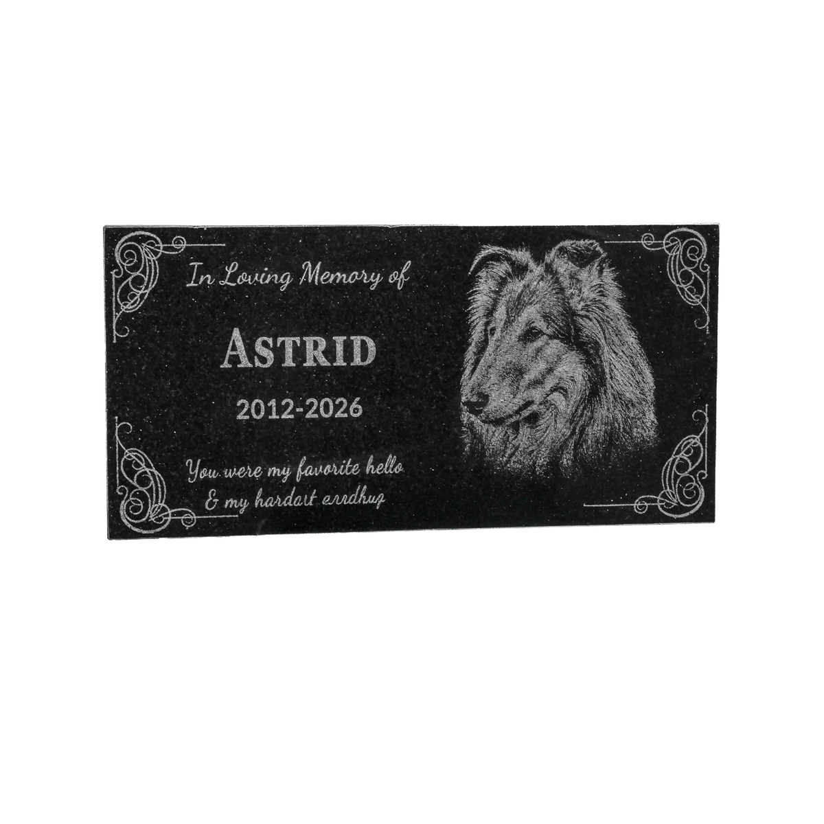Personalized Granite Pet Memorial Stone with Photo | Lemuria