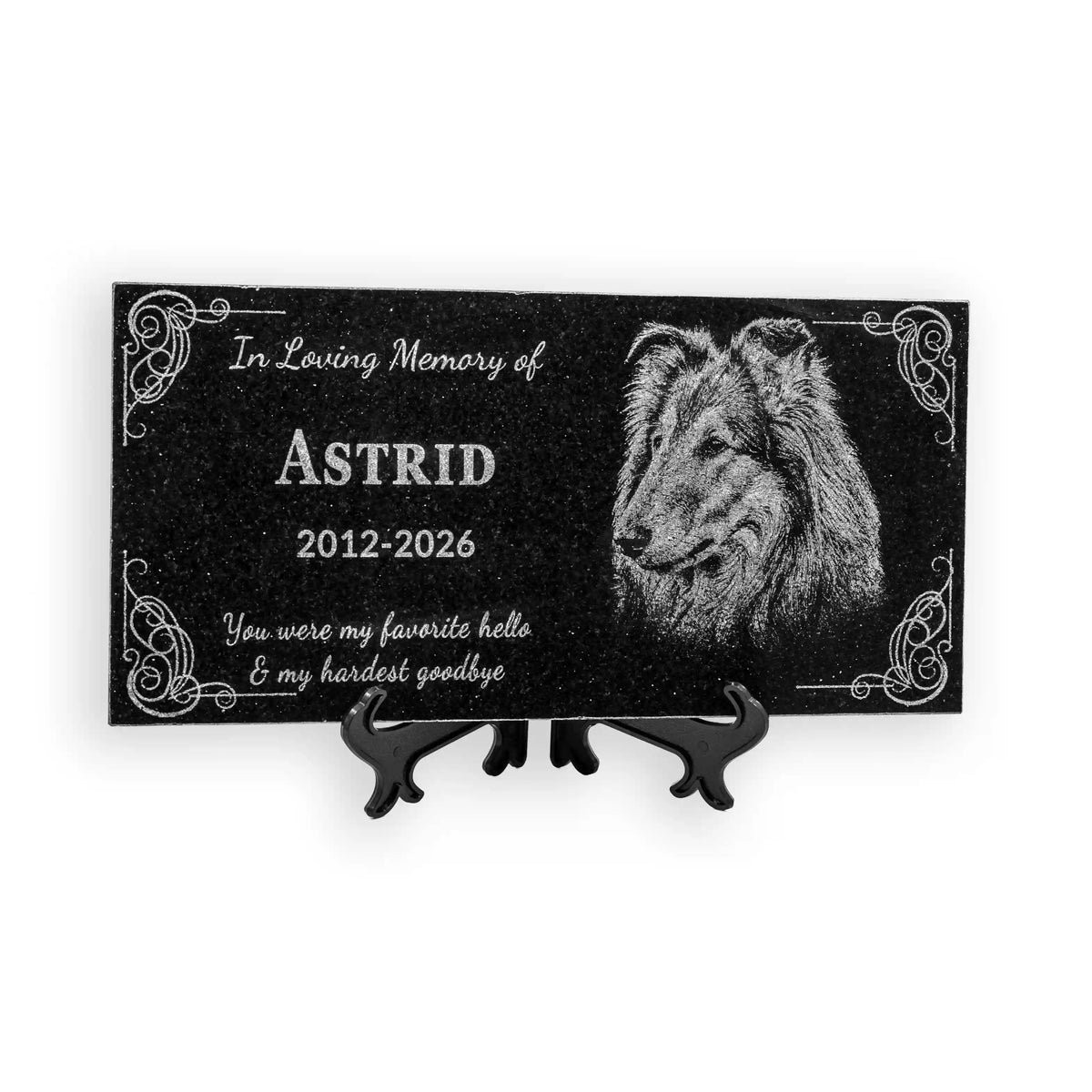 Personalized Granite Pet Memorial Stone with Photo | Lemuria