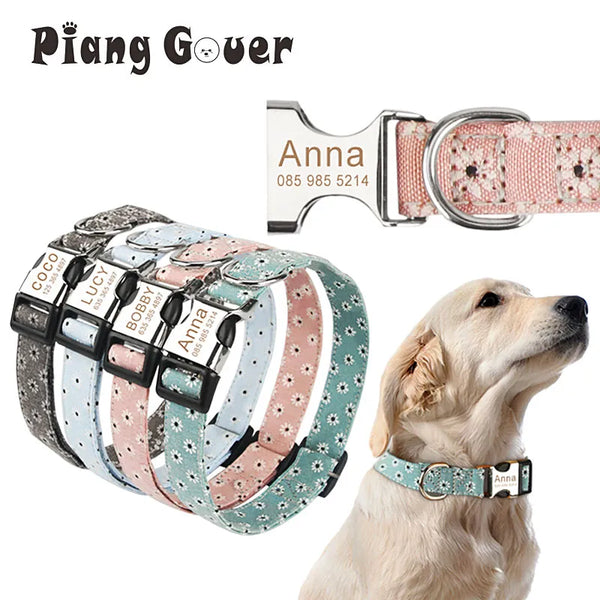 Elegant Customized Pet Collar with Engraved Name