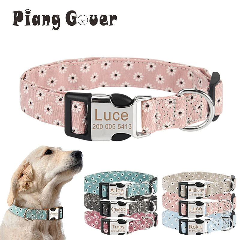 Elegant Customized Pet Collar with Engraved Name