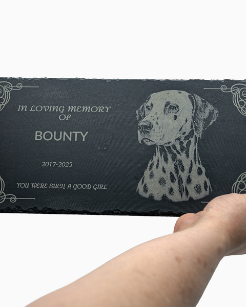 12x6 Pet Memorial Stone Dog or Cat Grave Marker Outdoor/Indoor Granite Headstone