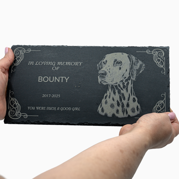 12x6 Pet Memorial Stone Dog or Cat Grave Marker Outdoor/Indoor Granite Headstone