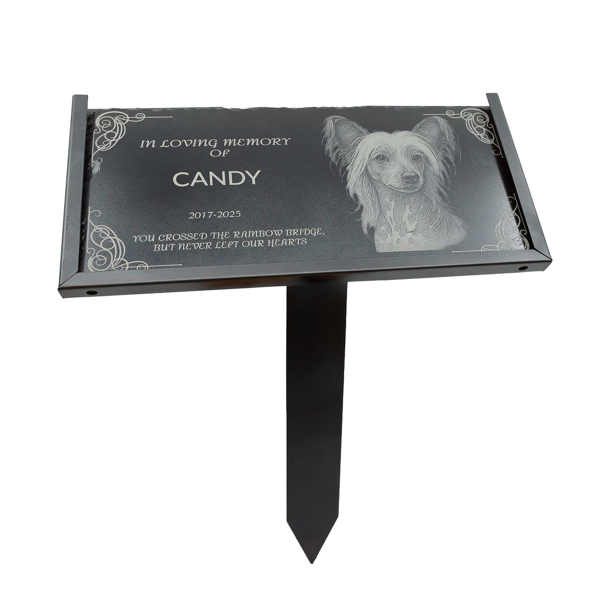 Memorial Plate Holder for 12x6 Plaques, Outdoor Metal Grave Marker Stand