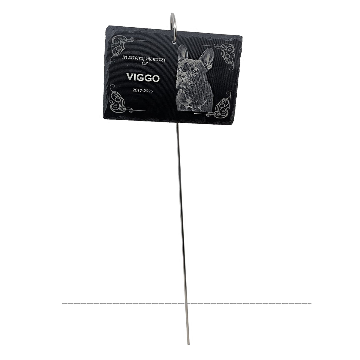 Lemuria Outdoor Pet Memorial Plaque with Garden Stake Dog Grave Marker or Cat Headstone Personalized Slate Memorial Stone for Pets Weatherproof Rainbow Bridge Tribute for Yard or Cemetery