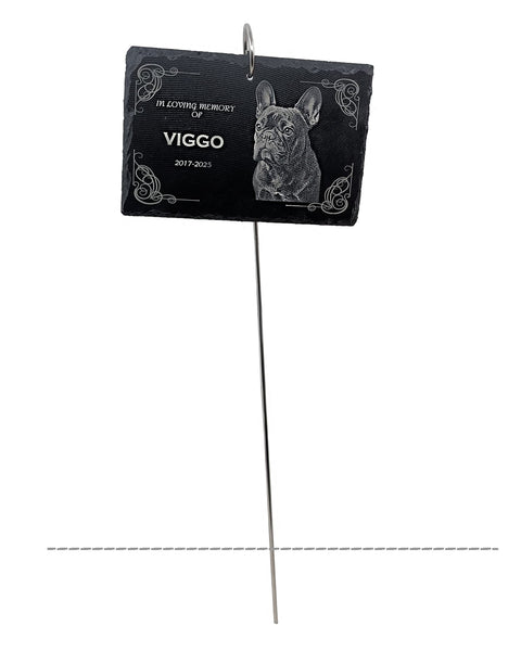 Lemuria Outdoor Pet Memorial Plaque with Garden Stake Dog Grave Marker or Cat Headstone Personalized Slate Memorial Stone for Pets Weatherproof Rainbow Bridge Tribute for Yard or Cemetery