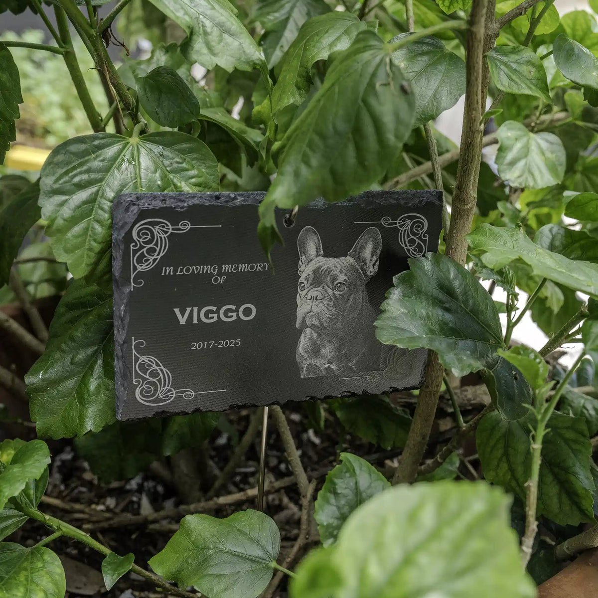 Personalized Pet Memorial Stone with Icon — 12x6 Slate Dog & Cat Grave Marker, Custom Engraved Indoor/Outdoor Headstone (No Photo Needed) (Copy) (Copy)