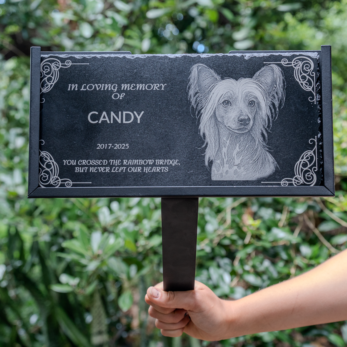 12x6 Pet Memorial Stone Dog or Cat Grave Marker Outdoor/Indoor