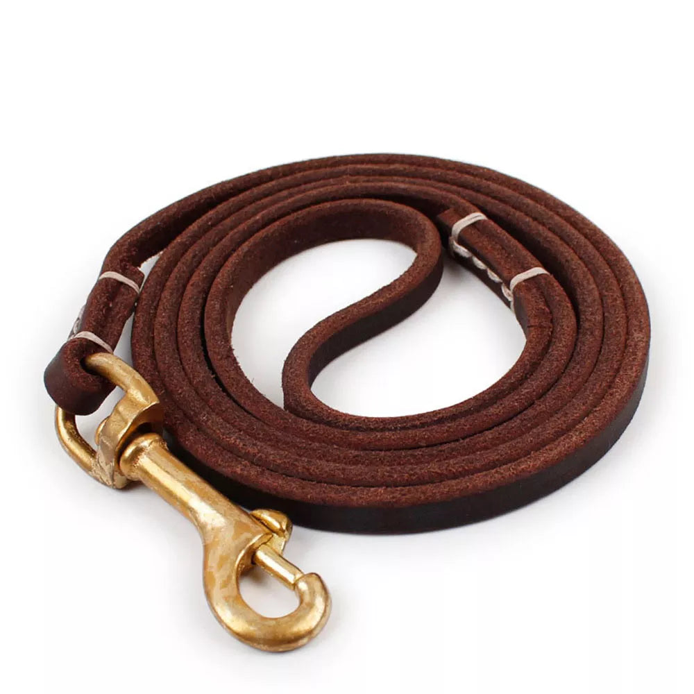 Genuine Leather Dog Leash for Small to Medium Dogs Black, Brown Red Green 4.3 feet and 6 feet