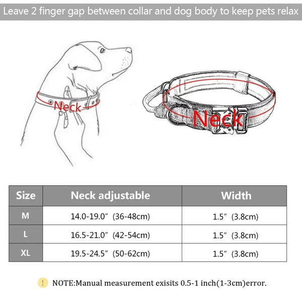 Tactical Dog Collar For Medium, Large and Extra Large Dogs