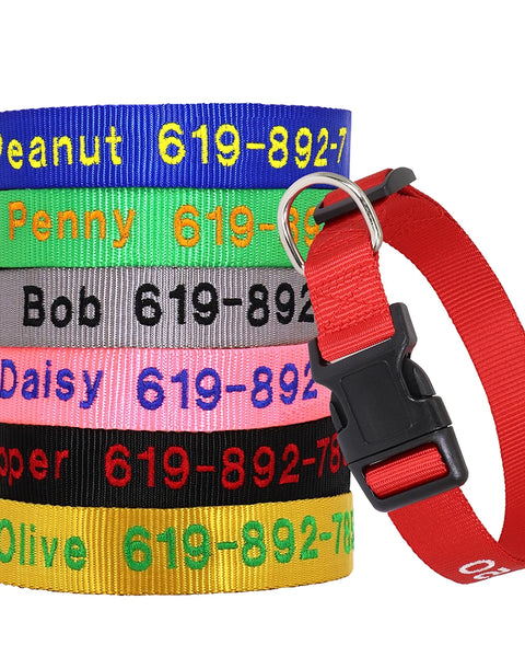 Adjustable Personalized  Embroidered Dog Collar