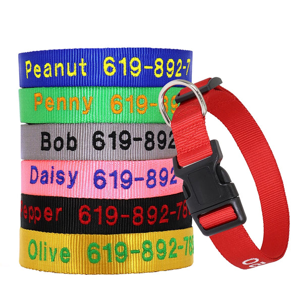 Adjustable Personalized  Embroidered Dog Collar