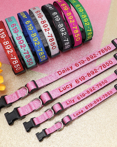 Embroidered customized dog collar