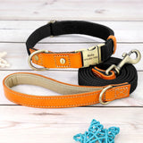 personalized dog collar and leash black