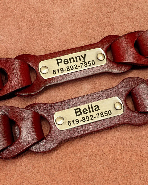 dog collar leather personalized