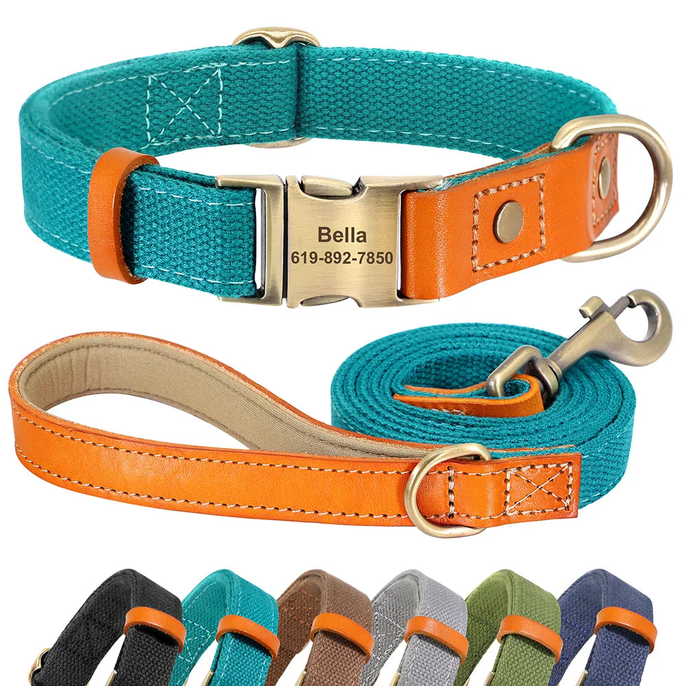 personalized dog collar and leash