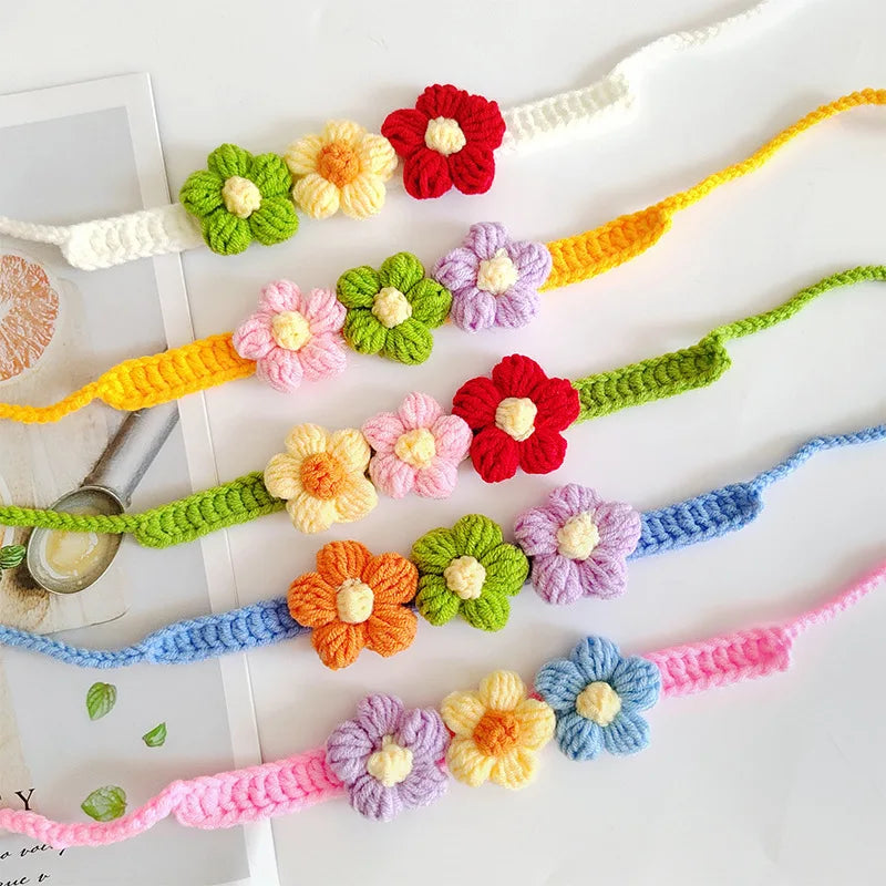 Adjustable Crochet Kawaii Dog & Cat Collar