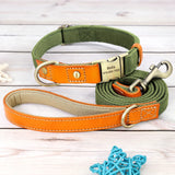 personalized dog collar and leash