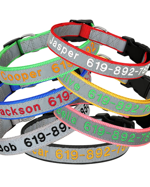 Embroidered customized dog collar