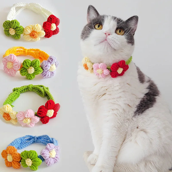 Adjustable Crochet Kawaii Dog & Cat Collar