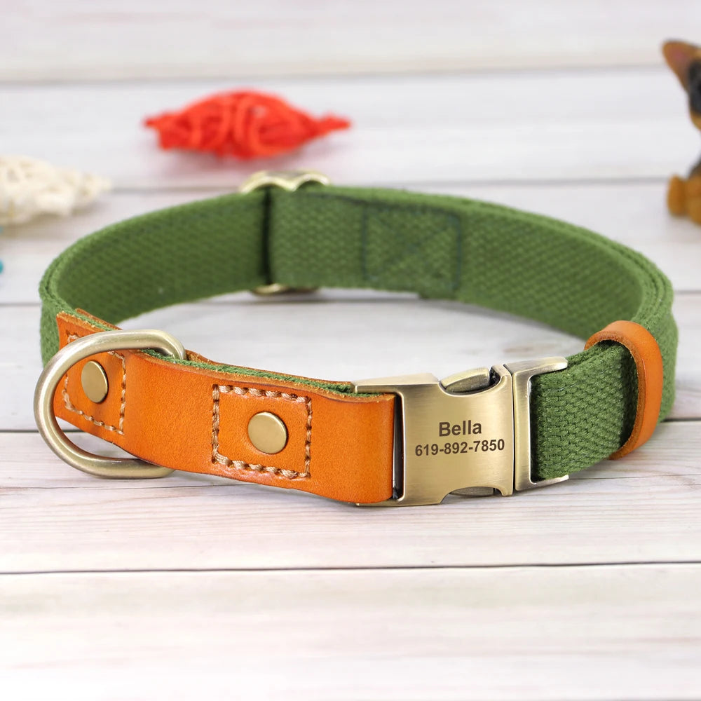 48870062752049personalized dog collar and leash green
