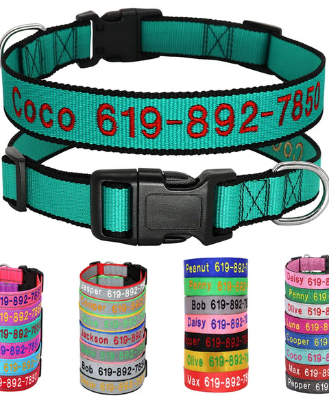 Embroidered customized dog collar