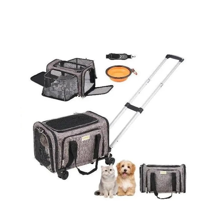 Breathable Carrier with Telescopic Handle and Wheels