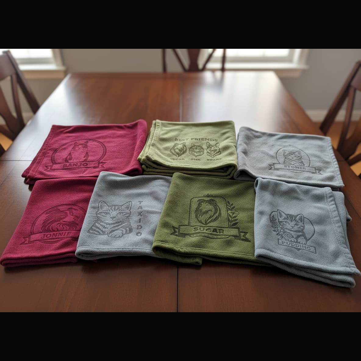 Dog & Cat Personalized Engraved Fleece Blanket – Custom Pet Name & Design