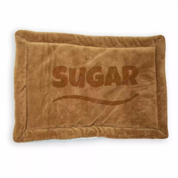 Personalized Double-Sided Dog & Cat Mat Bed - Custom Engraved Fleece & Sherpa Pet Bed, Washable Handmade Blanket