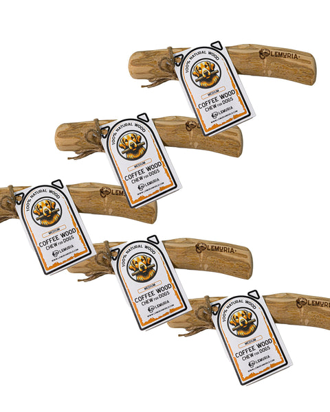 SALE!!! SET of 5 LEMURIA COFFEE WOOD CHEW STICK NATURAL TOY FOR DOGS