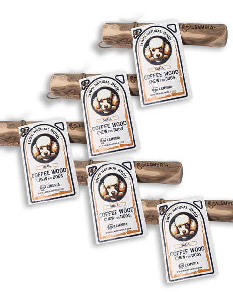 SALE!!! SET of 5 LEMURIA COFFEE WOOD CHEW STICK NATURAL TOY FOR DOGS