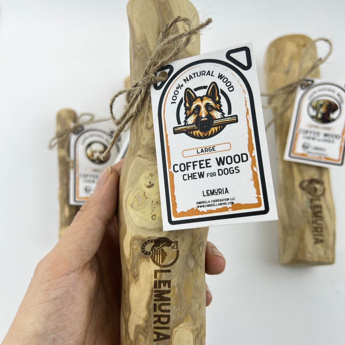 SALE!!! SET of 5 LEMURIA COFFEE WOOD CHEW STICK NATURAL TOY FOR DOGS