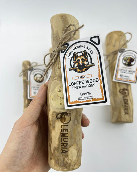 SALE!!! SET of 5 LEMURIA COFFEE WOOD CHEW STICK NATURAL TOY FOR DOGS