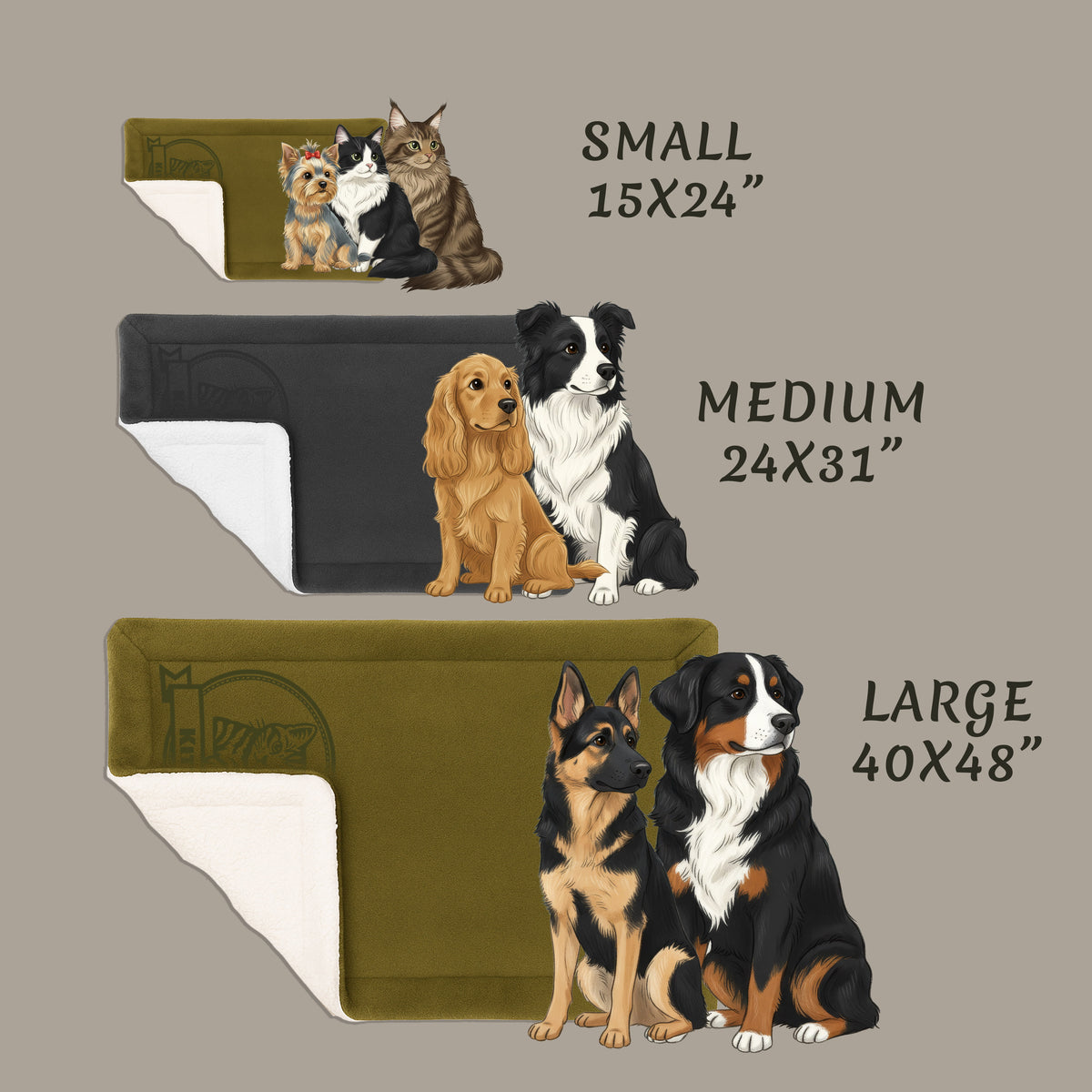 Personalized Small Pet Mat Blanket for Cats and Small Dogs