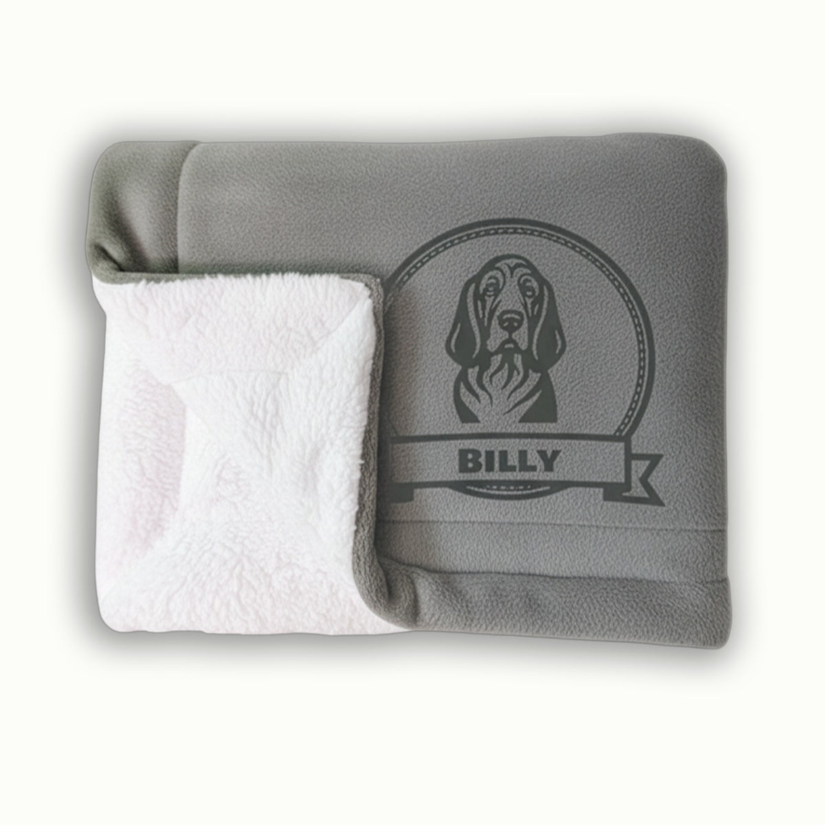 Dog & Cat Custom  Mat – Personalized Fleece and Sherpa Pet Mat with Name, Icon or Breed Image