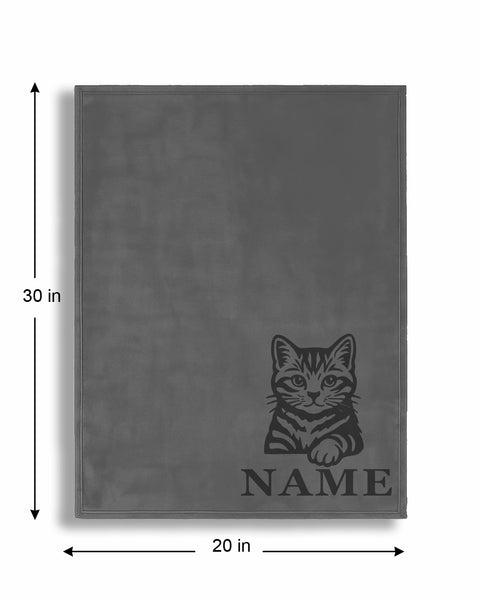 Personalized Fleece Pet Blanket 20x30 - Engraved Name & Breed Art, Soft Polar Fleece, Dog & Cat