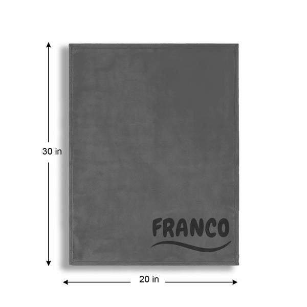 Personalized Gray Fleece Pet Blanket 20x30 - Engraved Pet Name, Soft Polar Fleece, Dog & Cat