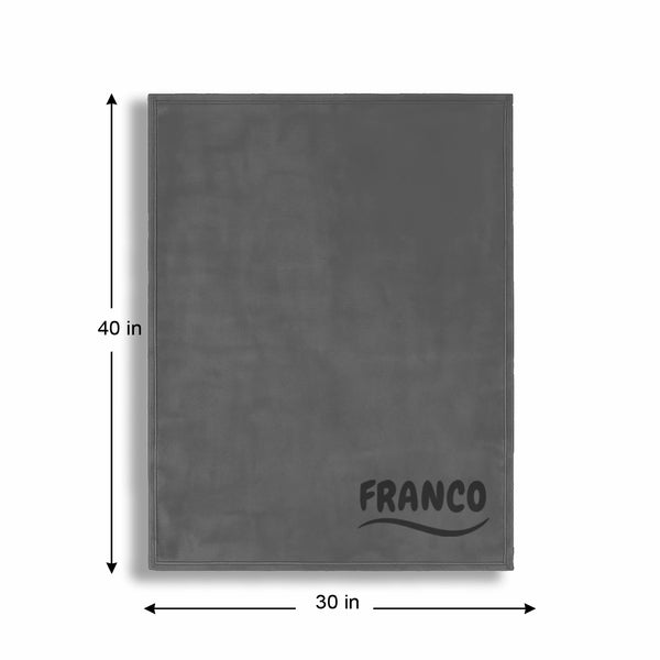 Personalized Gray Fleece Pet Blanket 30x40 - Engraved Pet Name, Soft Polar Fleece, Dog & Cat